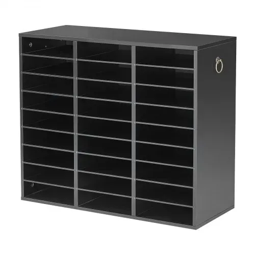 VEVOR Dokumentenablage Holz Schreibtisch Organizer mit 27 Fächern Schwarz, Ablagefach für Standard-A4-Dokumente Akten & Papiere, mit Verstellbaren Einlegböden für Büro, Zuhause & Klassenzimmer, MDF – Bild 8