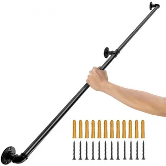 VEVOR 2x Retro Wasserrohr Handlauf 212cm Industrieller Windeisen Korridor Kohlenstoffstahl 3x Wandhalterungen Handlauf Rustikal 200kg Tragfähigkeit Geeignet für Handläufe im Innen-/Außenbereich VEVOR 2x Retro Wasserrohr Handlauf 212cm Industrieller Windeisen Korridor Kohlenstoffstahl 3x Wandhalterungen Handlauf Rustikal 200kg Tragfähigkeit Geeignet für Handläufe im Innen-/Außenbereich
