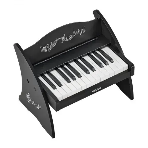 VEVOR Kinder Keyboard, 25 Tasten, Digitales Holzpiano, Holzklavier ab 3 Jahren, Mini-Musikinstrument mit Realistischem Klang, Dual-Power, Einstellbare Lautstärke, Musikalische Früherziehung, Schwarz – Bild 9