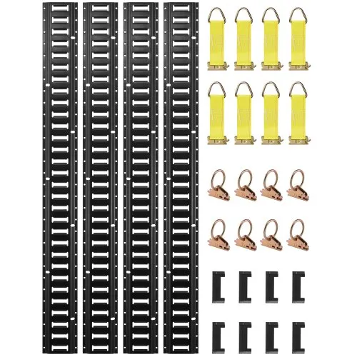 VEVOR Zurrschienen 30 Stk. Airlineschienen, Schwarz Transportschiene, 454 kg Max. Tragfähigkeit Ankerschiene, 1,52 m Schienenlänge Stäbchenzurrschiene zur Ladungssicherung für Anhänger und Wohnmobile VEVOR Zurrschienen 30 Stk. Airlineschienen, Schwarz Transportschiene, 454 kg Max. Tragfähigkeit Ankerschiene, 1,52 m Schienenlänge Stäbchenzurrschiene zur Ladungssicherung für Anhänger und Wohnmobile