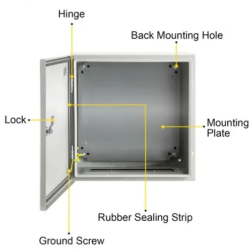 VEVOR Stahl-Schaltkasten, Elektrogehäuse, 40x40x20 cm, Kohlenstoffstahl, IP65 – Bild 8