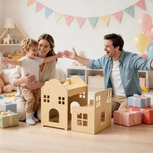 VEVOR Montessori-Tisch- & Stuhlset, Holz, 3-in-1-Kindersitzgruppe, Kindermöbel mit Abnehmbarer Kreidetafel, 0°- & 35°-Winkel, für Kleinkinder von 1-5 Jahren zum Essen, Zeichnen, Lesen & Spielen – Bild 7