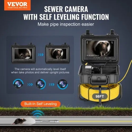 VEVOR Rohrkamera 30m Kanalkamera Inspektionskamera 23cm Bildschirm 36-fach Zoom VEVOR Rohrkamera 30m Kanalkamera Inspektionskamera 23cm Bildschirm 36-fach Zoom