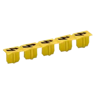 Warnabdeckung WAGO, für 5 Klemmen, schwarzer Blitzpfeil, gelb Warnabdeckung WAGO, für 5 Klemmen, schwarzer Blitzpfeil, gelb