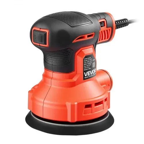 VEVOR 250W Exzenterschleifer 127mm Elektrisches Schleifgerät Holzschleifer, 6000-12000U/min, 6 Stufige Drehzahlregelung, 16 Schleifpapiere, Staubbeutel, 3m Netzkabel, Handschleifer für Holzbearbeitung – Bild 9