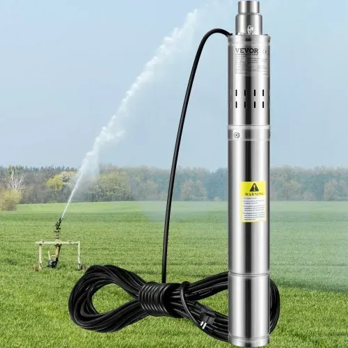 VEVOR 76mm Tiefbrunnenpumpe 550 W Brunnenpumpe max. Durchfluss 35 L/min Tauchpumpe max. Förderhöhe 108 m Tauchwasserpumpe sandbeständig <5% max. Drehzahl – Bild 7