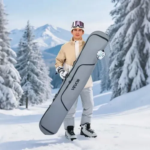 VEVOR Skitasche, bis zu 165 cm, Skibag, Skisack, Skicover, wasserdichtes 600D-Oxford-Gewebe, mit verstellbaren Innengurten, Skiersack für Skistöcke, Schutzbrillen, Handschuhe, Helme, Stiefel (Grau) – Bild 7