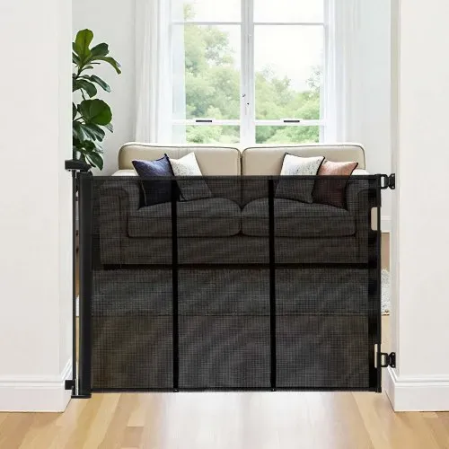 VEVOR einziehbares Babygitter Hundegitter ausziehbar auf 515 cm Breite / 99 cm Höhe, Haustiergitter mit verstärkten Fiberglasstreifen, Schutzgitter aus Netzgewebe für Terrassen Türen Garagen – Bild 7