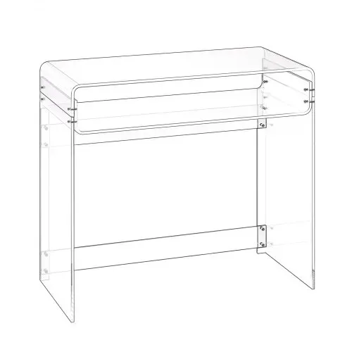VEVOR Acryltisch Schreibtisch 2-stufiger, durchsichtiger Eingangtisch mit Ablage, moderner rechteckiger Computertisch, dicker Schreibtisch für Schlafzimmer Büro Wohnzimmer 40 x 85 x 75 cm – Bild 10