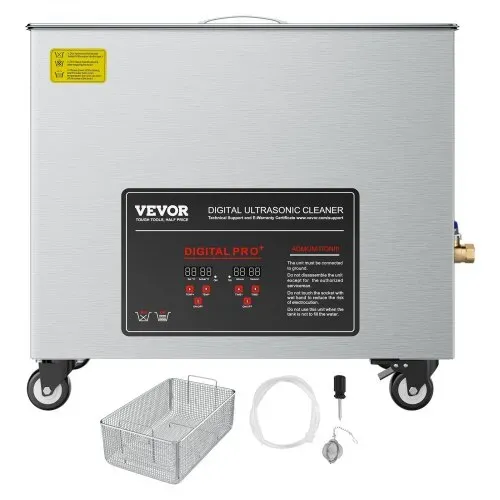VEVOR 50 L Ultraschallreiniger, professionelle Ultraschallreinigungsmaschine mit Reinigungskorb & Digitalanzeige, 840 W Edelstahl 40 kHz Reinigungsmaschine mit Rädern für Teile Vergaser Instrumente – Bild 8