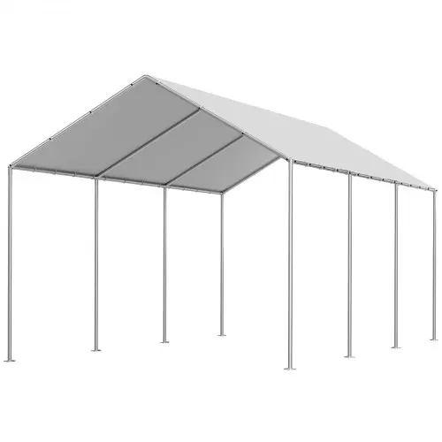 VEVOR Carport-Ersatzdach, 3,04 x 6 m, Garagenzeltplane, UV-beständige Autounterstandsplane, strapazierfähige Carport-Abdeckung mit Ballfangnetzen, grau, Rahmen nicht im Lieferumfang enthalten – Bild 8