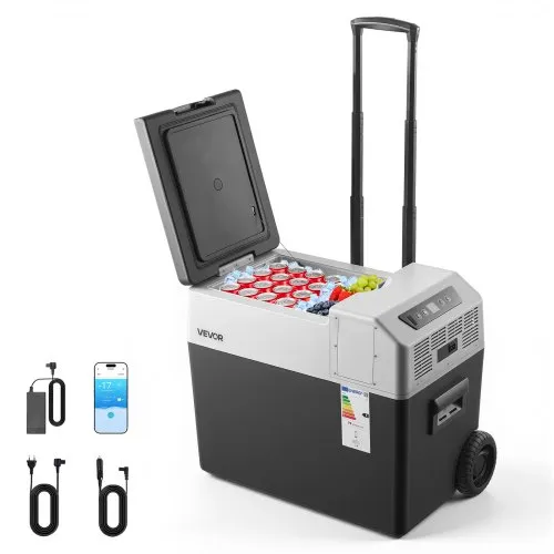 VEVOR Kompressor Kühlbox 40 L, Auto Kühlschrank mit Griff, App-Steuerung & Rädern, 12 V/24 V DC, 100–240 V AC, -22 °C bis 10 °C, Elektrische Gefrierbox für LKW, Van, RV, SUV & Camping VEVOR Kompressor Kühlbox 40 L, Auto Kühlschrank mit Griff, App-Steuerung & Rädern, 12 V/24 V DC, 100–240 V AC, -22 °C bis 10 °C, Elektrische Gefrierbox für LKW, Van, RV, SUV & Camping