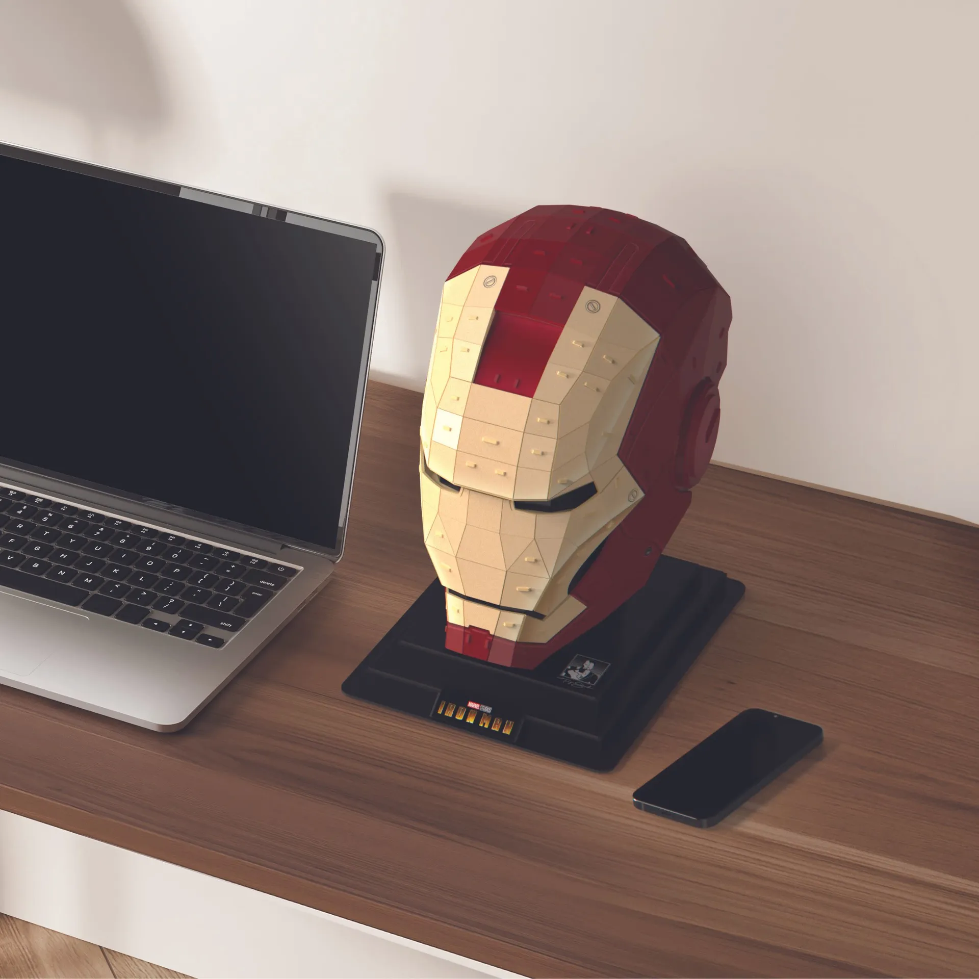 4D Build - Marvel Iron Man-Helm - detailreicher 3D-Modellbausatz aus hochwertigem Karton, 96 Teile, für alle Superhelden-Fans ab 12 Jahren – Bild 5