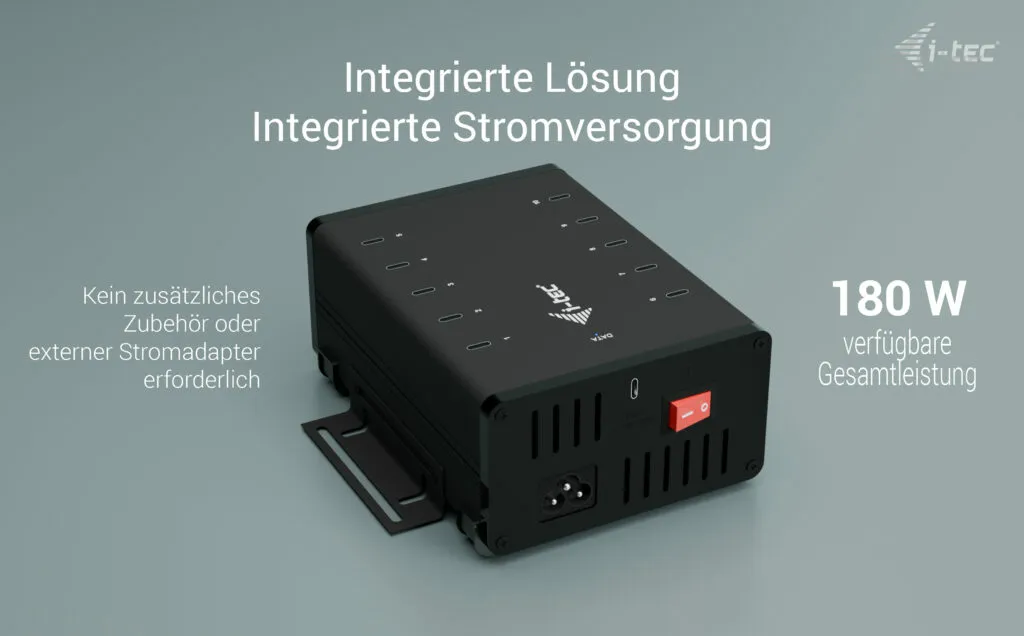 i-tec USB-C/USB-A Metal Charging + data HUB, 15W per port, 10x USB-C – Bild 7