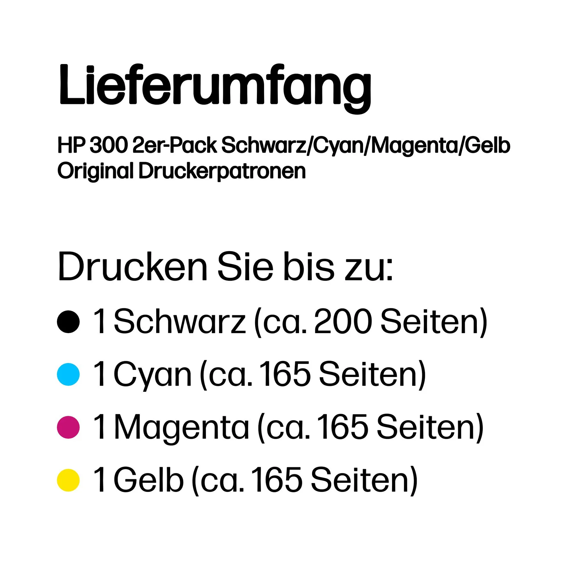 HP 300 2er-Pack Schwarz/Cyan/Magenta/Gelb Original Druckerpatronen – Bild 3