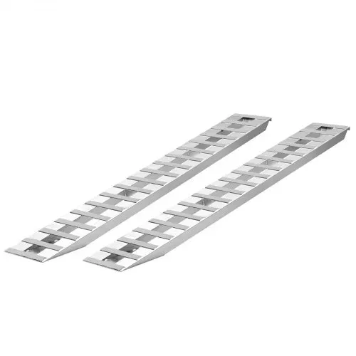 VEVOR Laderampen 2 Stk. 2745 x 380 mm, Robustes Aluminium, Schwerlast-Anhängerrampen-Set mit Antirutschplatten, Gesamttragfähigkeit 4535,9 kg, für Anhänger Traktoren ATVs Rasenmäher Motorräder – Bild 9