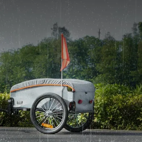 VEVOR Fahrradanhänger 45 kg, Lastenanhänger 1350 x 630 x 525 mm, Transportanhänger, faltbarer Fahrrad Lastenanhänger kompakter Stauraum mit Universalkupplung, zum Einkaufen, Campen & Picknicken – Bild 7