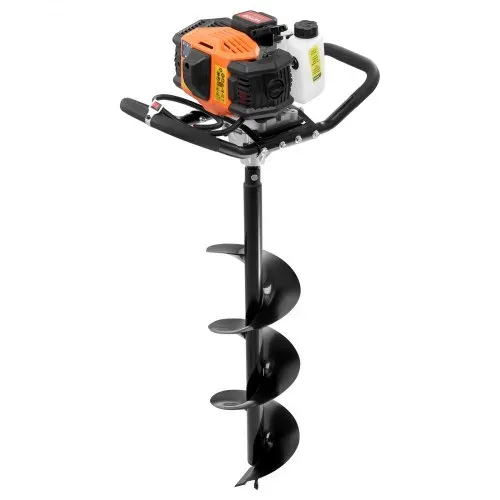 VEVOR Erdbohrer mit Benzinmotor, 52 CC, 1450 W, Benzinbohrer mit 8-Zoll-Bohrkronen und 1 Verlängerungsstange, Lochbohrer für Pfostenzäune für Ackerland, Gartenpflanzen, Orange+Schwarz – Bild 10