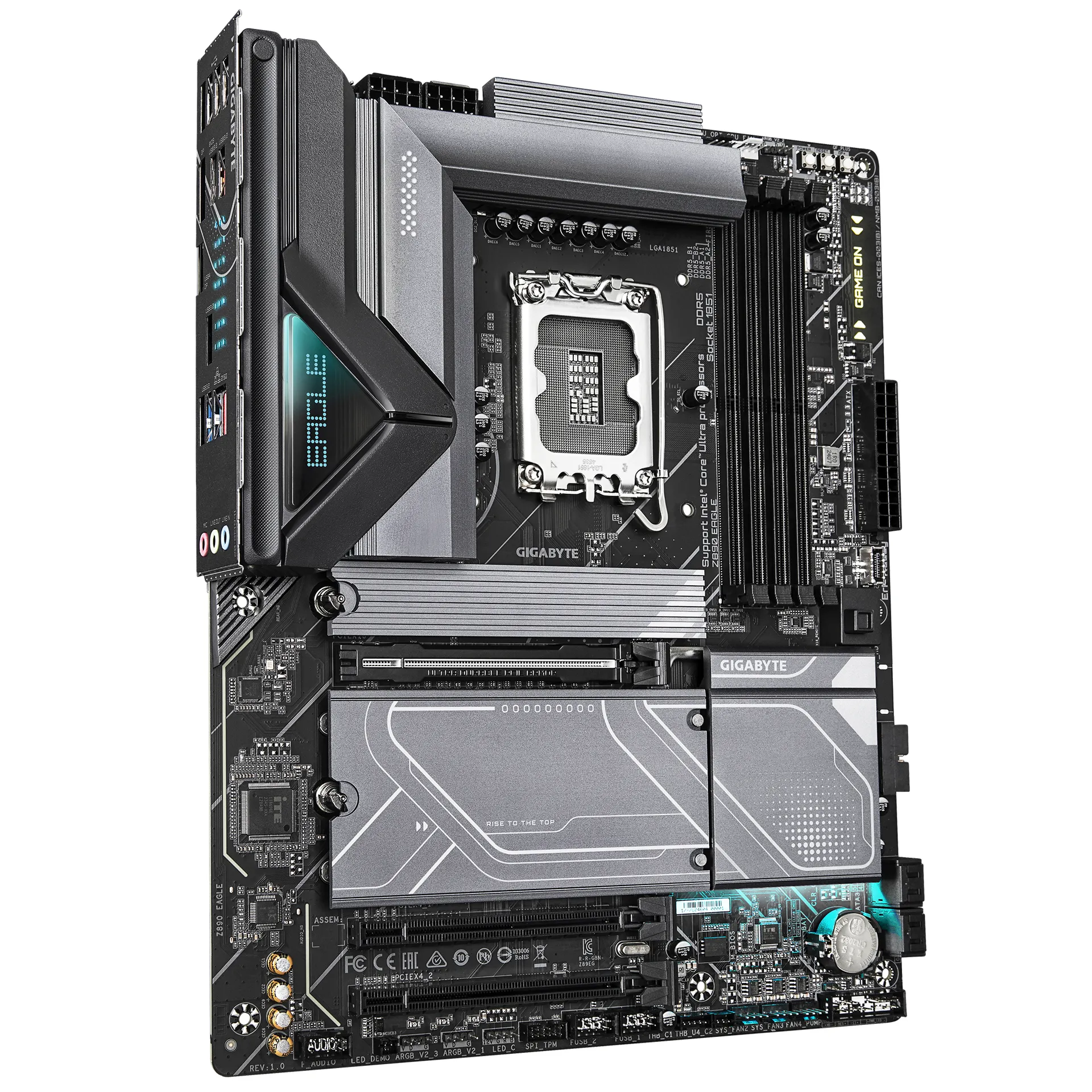 GIGABYTE Z890 EAGLE Motherboard - Unterstützt Intel Core Ultra (Serie 2) CPUs, 14+1+2 Phasen VRM, bis zu 8800MHz DDR5 (OC), 1x PCIe 5.0 M.2 + 3x PCIe 4.0 M.2, 2,5GbE LAN, USB4 – Bild 3