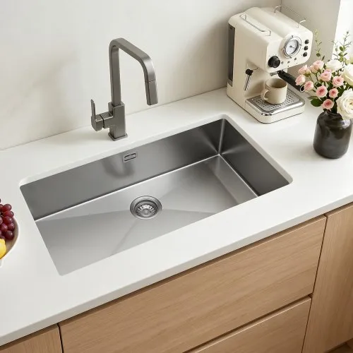 VEVOR Unterbauspüle mit Einzelbecken, 85 x 45 x 19 cm, Edelstahl-Küchenspüle im Landhausstil, Einbauspüle für Geschirr, Wohnmobil, Vorbereitungsküche, Waschküche und Bar, Unterbau-Spülbecken VEVOR Unterbauspüle mit Einzelbecken, 85 x 45 x 19 cm, Edelstahl-Küchenspüle im Landhausstil, Einbauspüle für Geschirr, Wohnmobil, Vorbereitungsküche, Waschküche und Bar, Unterbau-Spülbecken