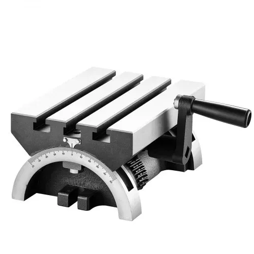 VEVOR Winkeltisch Schwenkbar 178x127 mm 0-45° Links & Rechts Verstellbar, Frästisch zur Verwendung auf Fräsmaschinen & Bohrmaschinen, Gusseisen Konstruktion, 3 T-Nuten, Skala mit 1-Grad-Schritten – Bild 8