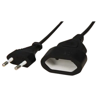 Verlängerungskabel McPower, 5m, Eurostecker auf Eurokupplung, schwarz Verlängerungskabel McPower, 5m, Eurostecker auf Eurokupplung, schwarz
