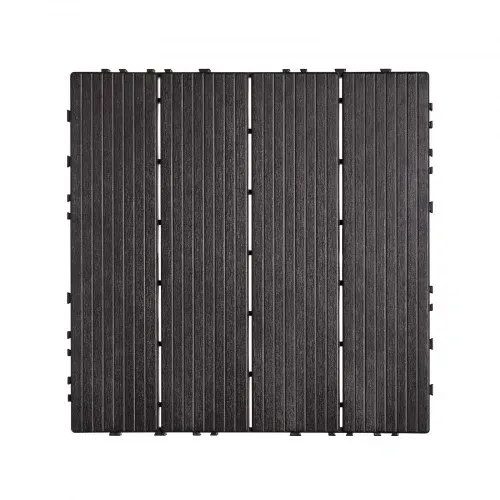 VEVOR Terrassenfliesen, 36er-Set, Balkonfliesen 30x30cm, Klickfliesen, wasserdichter Kunststoff-Bodenbelag für den Außenbereich, Terrassenbodenbelag für Veranda, Pool, Balkon, Hinterhof, Dunkelbraun – Bild 9