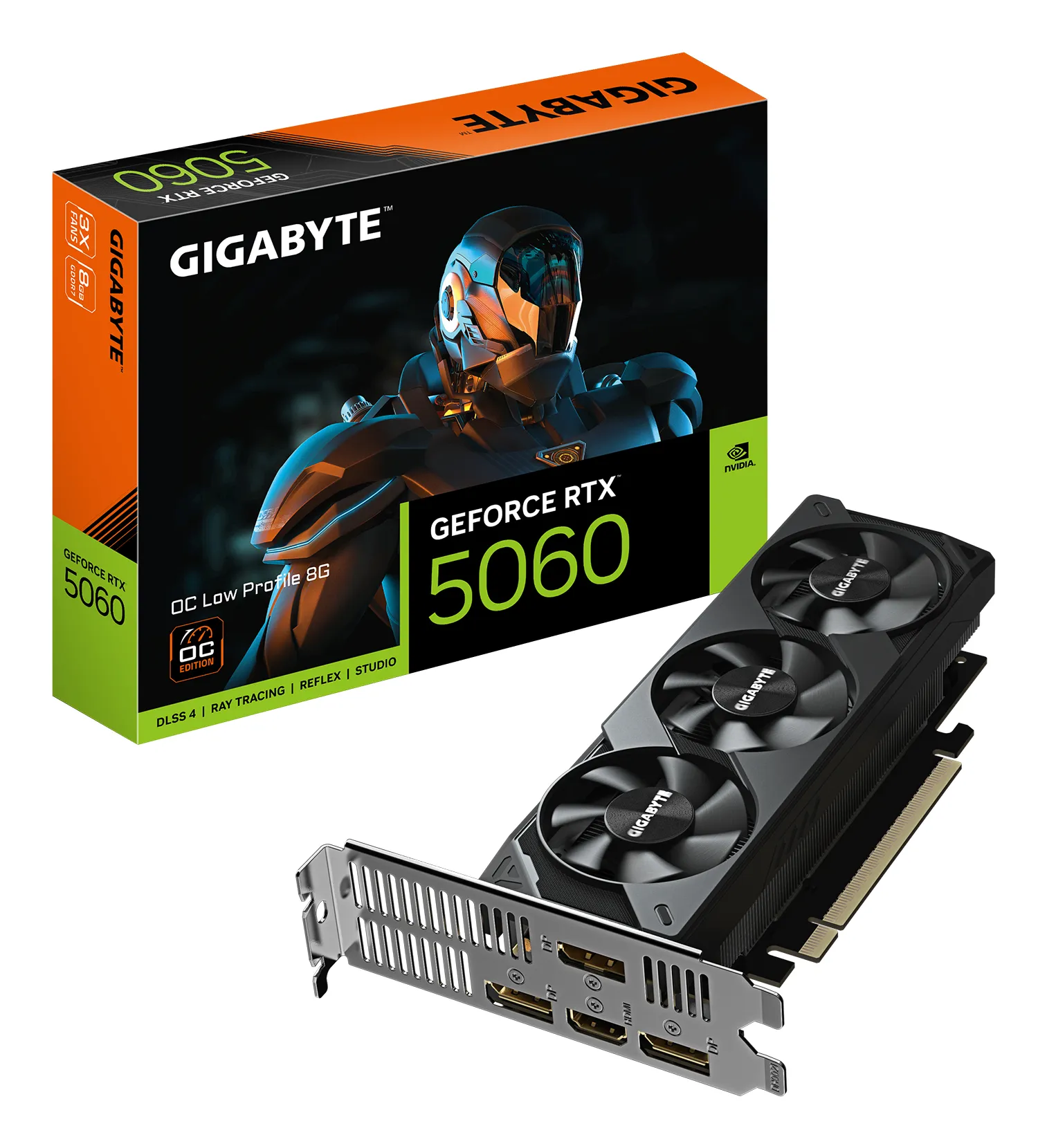 GIGABYTE GeForce RTX 5060 OC Low Profile 8G Grafikkarte – 8GB GDDR7, 128bit, PCI-E 5.0, 2512 MHz Kerntakt, 3 x DisplayPort, 1 x HDMI, GV-N5060OC-8GL GIGABYTE GeForce RTX 5060 OC Low Profile 8G Grafikkarte – 8GB GDDR7, 128bit, PCI-E 5.0, 2512 MHz Kerntakt, 3 x DisplayPort, 1 x HDMI, GV-N5060OC-8GL