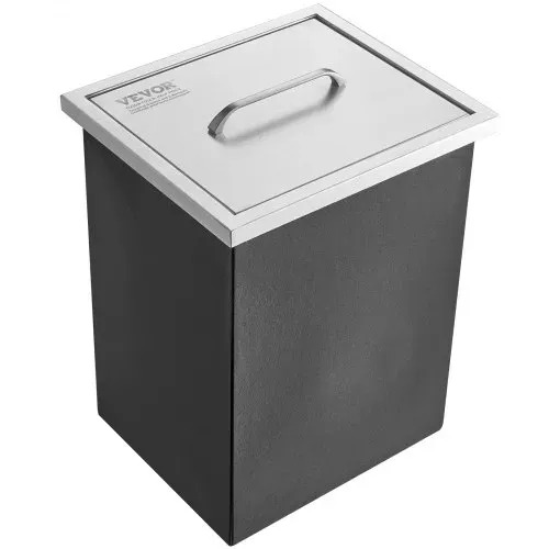 VEVOR Drop-in-Eisbox, 25,3 L Edelstahl-Eiskühler, 355 x 305 x 461 mm Kommerzieller Eisbehälter mit Abdeckung, Eingebaute Eisspeichertruhe, Abflussrohr und Ablassstopfen im Lieferumfang Enthalten – Bild 9