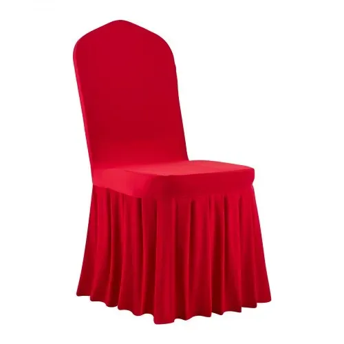 VEVOR Stuhlhussen Stuhlbezug flacher Vorderseite 30 Stk. waschbarer & abnehmbarer Stuhlüberzug aus Polyester-Spandex für Hochzeitsfeiern Restaurant, passend für Stühle (51 x 45 x 95 cm) Rot – Bild 8