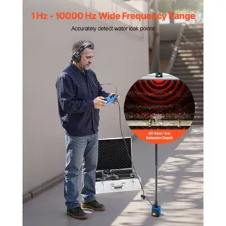 VEVOR Rohr-Wasserleckdetektor, 1 Hz – 10000 Hz, 7-Zoll-Touchscreen-Lecksuchgerät für 5 m lange unterirdische Rohrleitungen – mit mittlerem & großem Sensor, 3 Abhörstäben, Kopfhörer & Etui VEVOR Rohr-Wasserleckdetektor, 1 Hz – 10000 Hz, 7-Zoll-Touchscreen-Lecksuchgerät für 5 m lange unterirdische Rohrleitungen – mit mittlerem & großem Sensor, 3 Abhörstäben, Kopfhörer & Etui