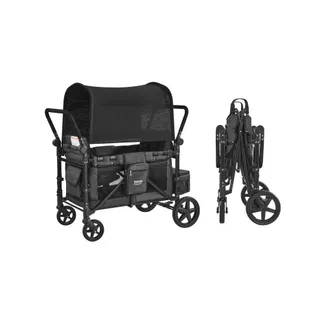VEVOR Kinderwagen für 4 Kinder, Push-Pull-Reisebuggy mit verstellbarem Griff, Sicherheitsgurt und abnehmbarem Verdeck, 4-Sitzer-Bollerwagen für Camping, Dunkelgrau und Schwarz (150 kg Tragkraft) VEVOR Kinderwagen für 4 Kinder, Push-Pull-Reisebuggy mit verstellbarem Griff, Sicherheitsgurt und abnehmbarem Verdeck, 4-Sitzer-Bollerwagen für Camping, Dunkelgrau und Schwarz (150 kg Tragkraft)