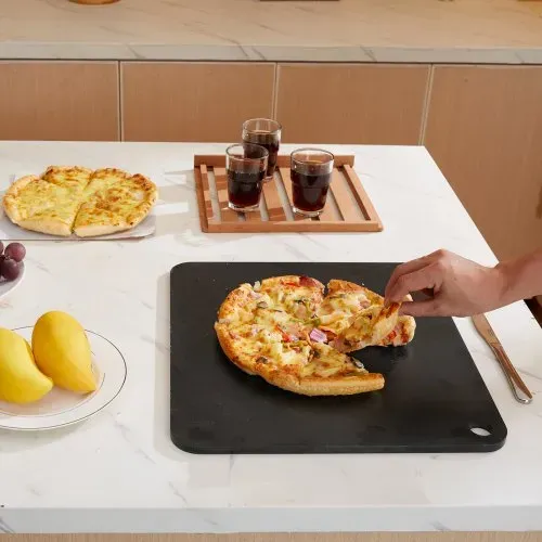 VEVOR Pizzastein Pizzastahl 406 x 368 x 10 mm, Pizzastahlplatte für den Ofen, Vorgewürzter Pizza-Backstein aus Q235-Kohlenstoffstahl mit Höherer Leitfähigkeit für Restaurants, Cafés, Straßenläden – Bild 7
