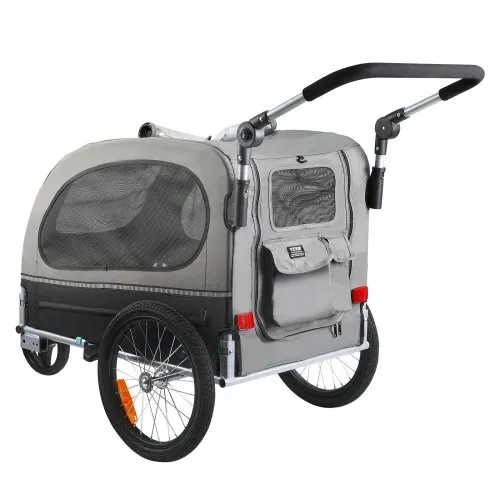 VEVOR Hundeanhänger 40 kg 2in1 Fahrradanhänger Kohlenstoffstahl + 600D Oxford-Gewebe + PP faltbar 1470 x 720 x 780 mm als Anhänger 1530 x 720 x 825 mm als Kinderwagen Hundebuggy Jogger Anhänger – Bild 8