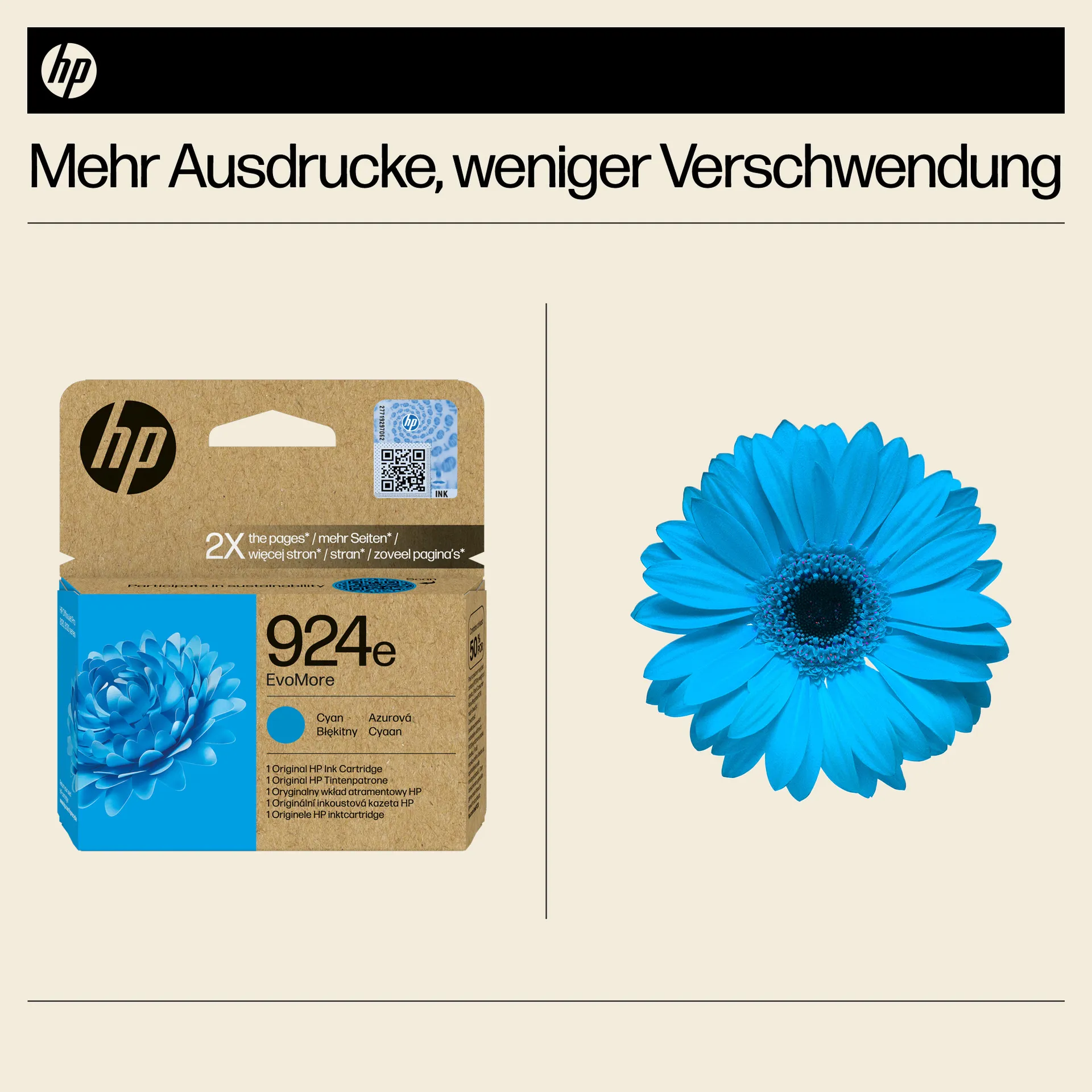 HP 924e EvoMore Cyan Original Druckerpatrone – Bild 6