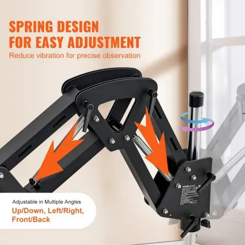 VEVOR Multidirektionales Mikroskop mit Federhalterung, Schmuckmikroskop mit 7- bis 45-facher Vergrößerung, Mikro-Schmuck-Intarsienständer mit integriertem USB-Ring-LED-Licht, Juweliermikroskop für Schmuckintarsien – Bild 2