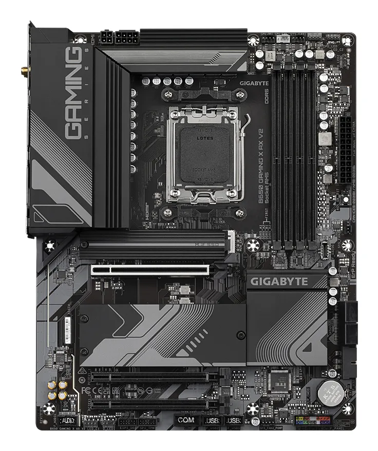 GIGABYTE B650 GAMING X AX V2 Mainboard - AMD Ryzen 9000er-Serie, 8+2+2 Phasen VRM, bis zu 8000 MHz DDR5 (OC), 1xPCIe 5.0 + 2xPCIe 4.0 M.2, 2,5 GbE LAN, WIFI 6E, USB 3.2 Gen 2 – Bild 2