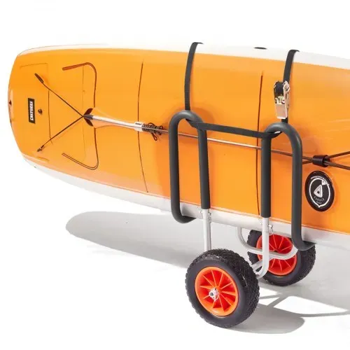 VEVOR Transportwagen, 68 kg, Stand Up Paddle Board Trolley mit 25,4 cm Vollgummireifen, Schaumstoffpolster, Spanngurt, ideale Transporthilfe für Paddleboard- und Surfboard, 520 x 500 x 680 mm – Bild 10