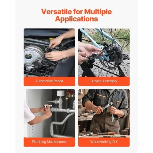 VEVOR Steckschlüsselsatz Ratschensatz 70-tlg. 6,4-mm-Antrieb, SAE und metrisch, tief und flach, Mechaniker-Werkzeugsatz mit Bits Zubehör Aufbewahrungskoffer, CR-V-Legierungsstahl, für Autoreparatur – Bild 5