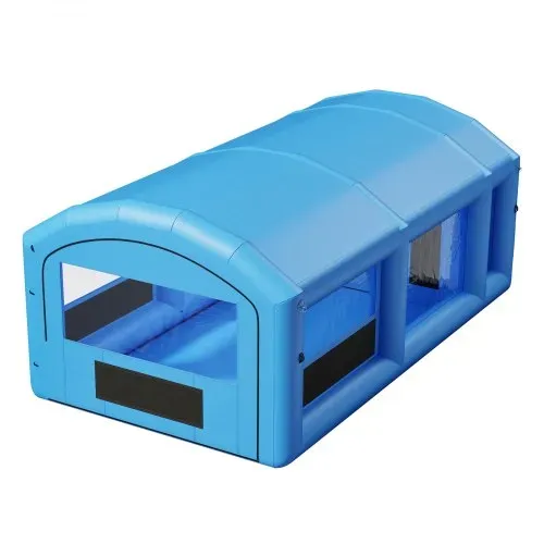 VEVOR Aufblasbare Lackierkabine 7x4x2,75 m Spritzkabine Farbkabine Blau, mit 550-W- & 750-W-Gebläsen Aktivkohlefiltration Umkleidebereich PVC-Fenster für ATV Motorrad Mittelgroße Möbel Tragbar – Bild 9