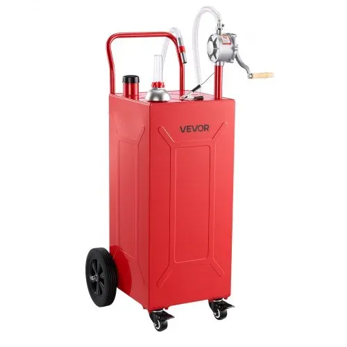 VEVOR 113,6L Kraftstofftrolley Mobile Tankanlage mit Manueller Pumpe Rot, Tragbarer Kraftstoffbehälter für Auto Rasenmäher Boot, Mit 4 Rollen & Ölstandsanzeige, Für Benzin & Diesel, Kohlenstoffstahl – Bild 9