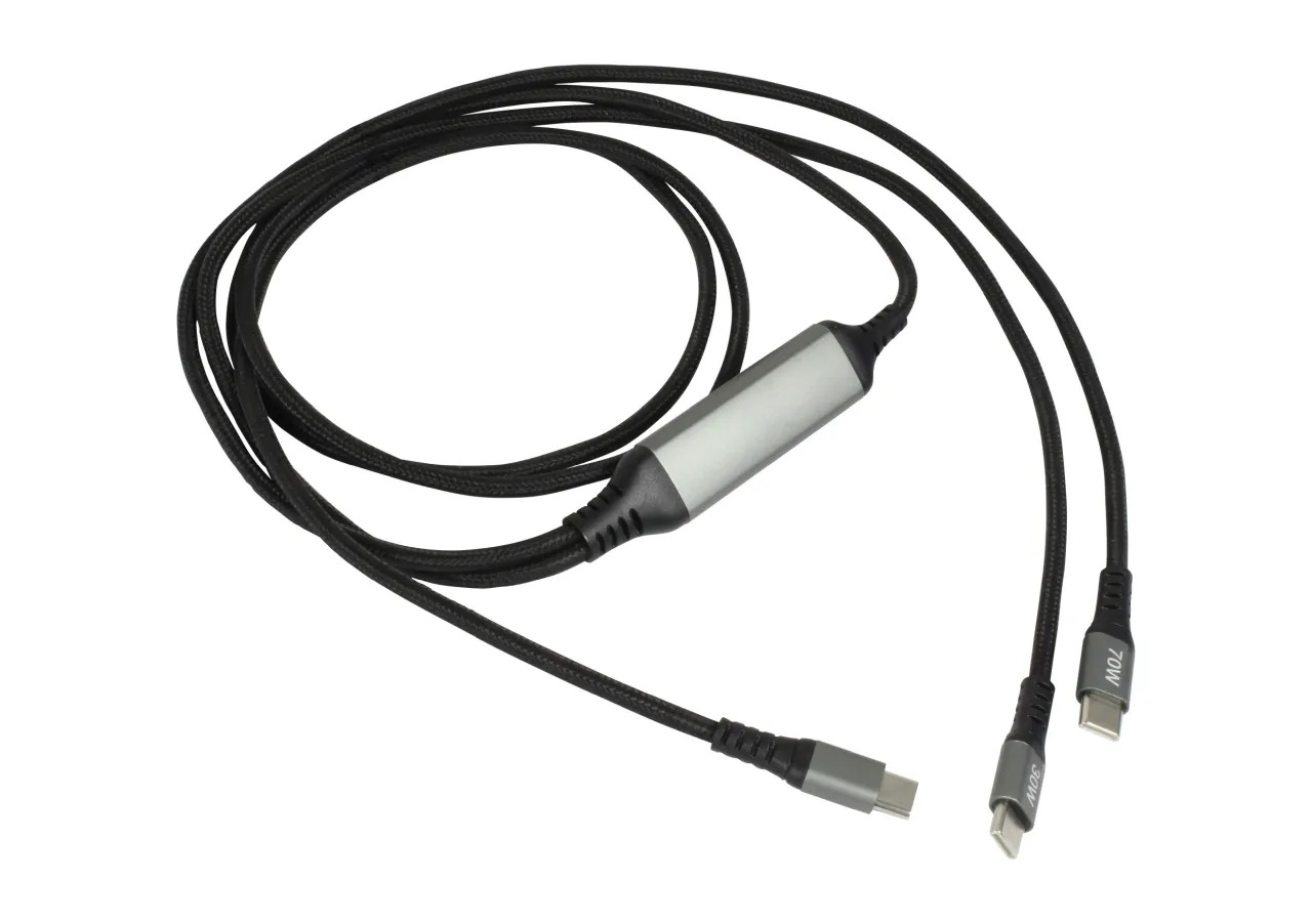 Kabel USB, C(St) => 2x C(St), 3,0m, PD 100W max. "70W+30W" Charging Only, no DATA-FUNCTION – Bild 2