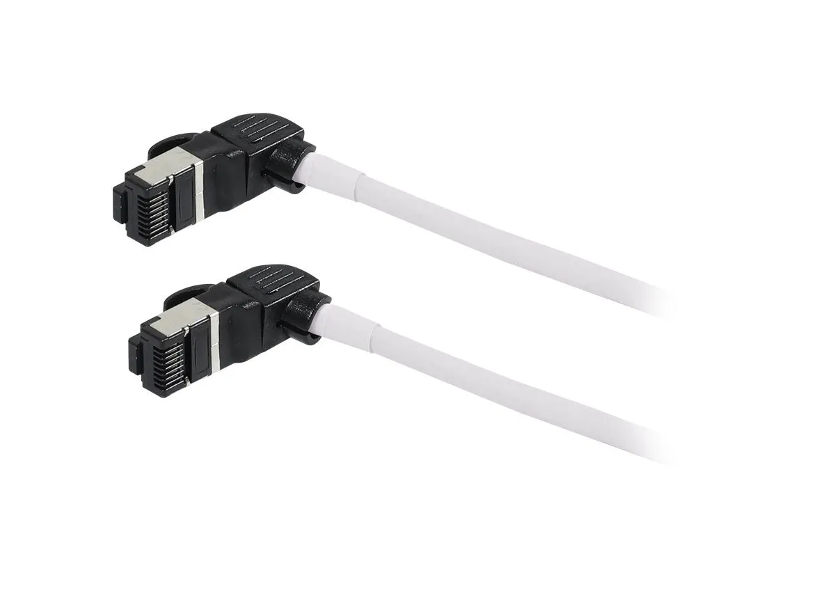 Patchkabel RJ45, CAT6A 500Mhz, 0.15m, weiss, S/FTP, slimline rund d=4,5mm, TPE/LSZH(Superflex), AWG28, mit CAT7 Rohk., drehbarer Stecker, Synergy21 – Bild 2