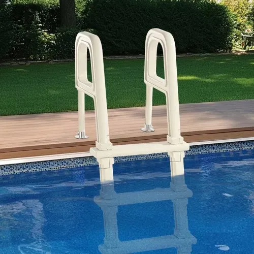 VEVOR Poolleiter, 75° geneigte 5-Stufen-Treppe mit Doppelhandlauf, Pool Einstieg, 136kg Tragkraft, für 122–137cm große eingebaute & oberirdische Pools auf jeder Deckoberfläche im Innen- & Außenbereich – Bild 7