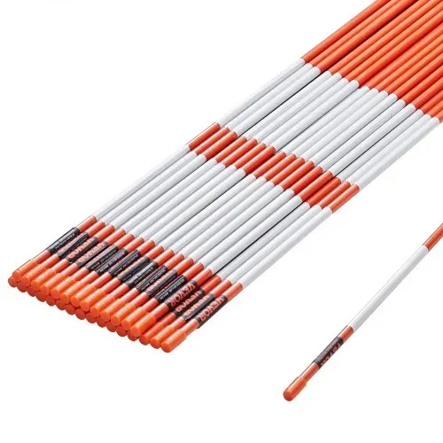 VEVOR Einfahrtsmarkierungen, 30 Stk. 121,92 cm, 1,02 cm Durchmesser, orangefarbene Glasfaserstangen, Schneepfähle mit reflektierendem Band, 30,48 cm Stahlbohrer und Schutzhandschuhe für Parkplätze, Ge – Bild 10
