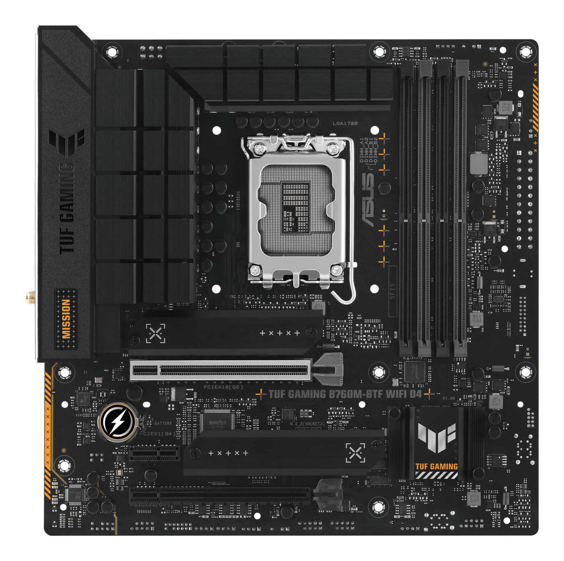 ASUS TUF GAMING B760M-BTF WIFI D4 Intel B760 LGA 1700 micro ATX ASUS TUF GAMING B760M-BTF WIFI D4 Intel B760 LGA 1700 micro ATX
