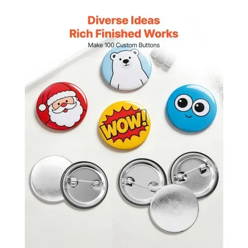 VEVOR Buttonrohlinge 100-tlg. 75mm für Buttonmaschine mit Sicherheitsnadel, Transparente Mylar-Folie & Runde Blanko-Papiere für DIY-Projekte zu Hause Schulveranstaltungen & Individuelle Studios – Bild 3