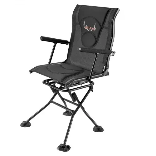 VEVOR Faltstuhl Campingstuhl Anglerstuhl mit Armlehnen & einstellbarem Tragegurt & Stahlrahmen Klappstuhl Gartenstuhl (136 kg belastbar) 360° geräuschlos drehbar, für Picknick Garten Outdoor – Bild 10