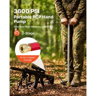 VEVOR PCP-Handpumpe 3-stufig, Hochdruckpumpe 25,82 MPa, Standpumpe mit Öl-Wasser-Filter, Manometer und Edelstahlgehäuse, für Luftgewehre, Paintball, Reifenbefüllung und Schlauchboote VEVOR PCP-Handpumpe 3-stufig, Hochdruckpumpe 25,82 MPa, Standpumpe mit Öl-Wasser-Filter, Manometer und Edelstahlgehäuse, für Luftgewehre, Paintball, Reifenbefüllung und Schlauchboote
