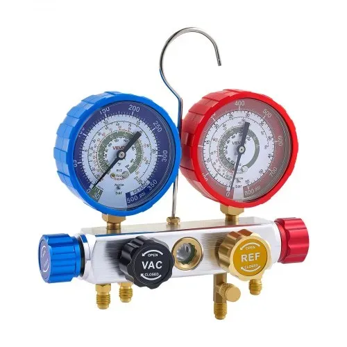 VEVOR Klimaanlagen-Manometer-Set für R22 R404A R410A R12 Kältemittel,4-Wege-Manometer mit 1,5-m-Schläuchen, für Wartung Evakuierung Befüllung Rückgewinnung von Klimaanlagen in Fahrzeugen Haushalten – Bild 9